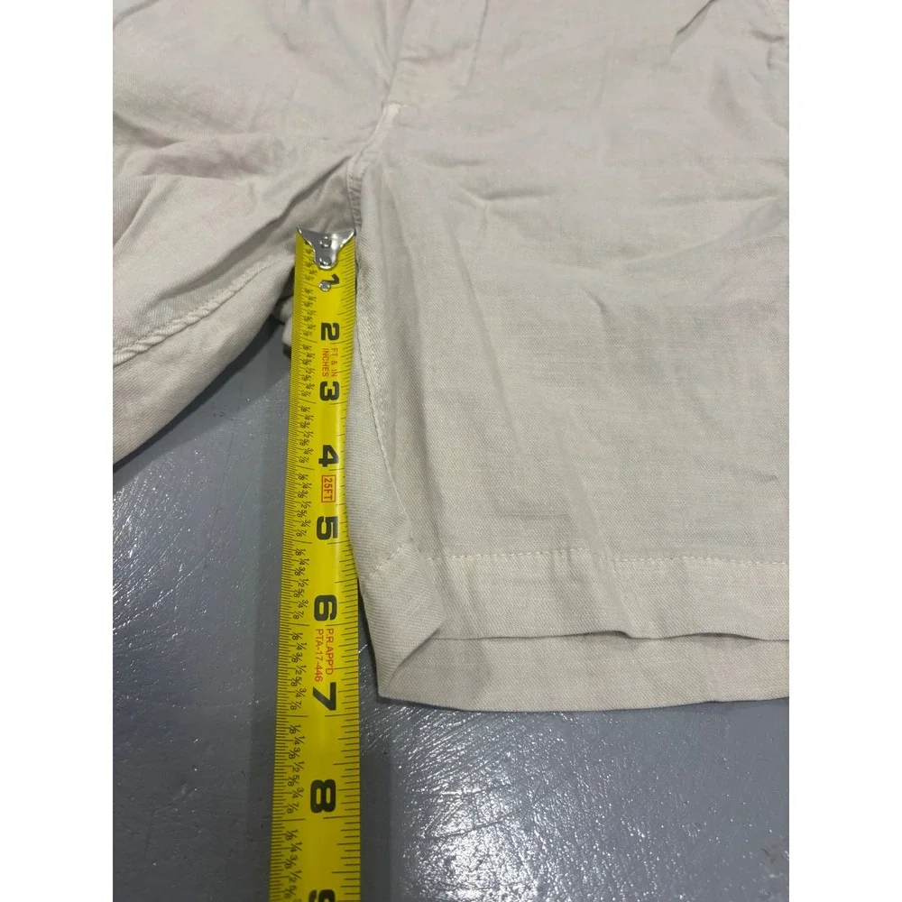 Faherty Brand Movement Shorts Mens 35 Khaki Beige Flat Front Casual Chino